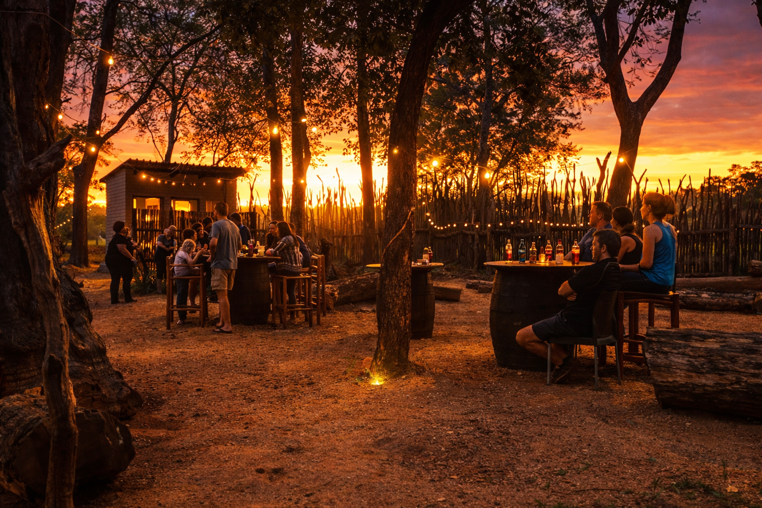 Sunset boma venue setup